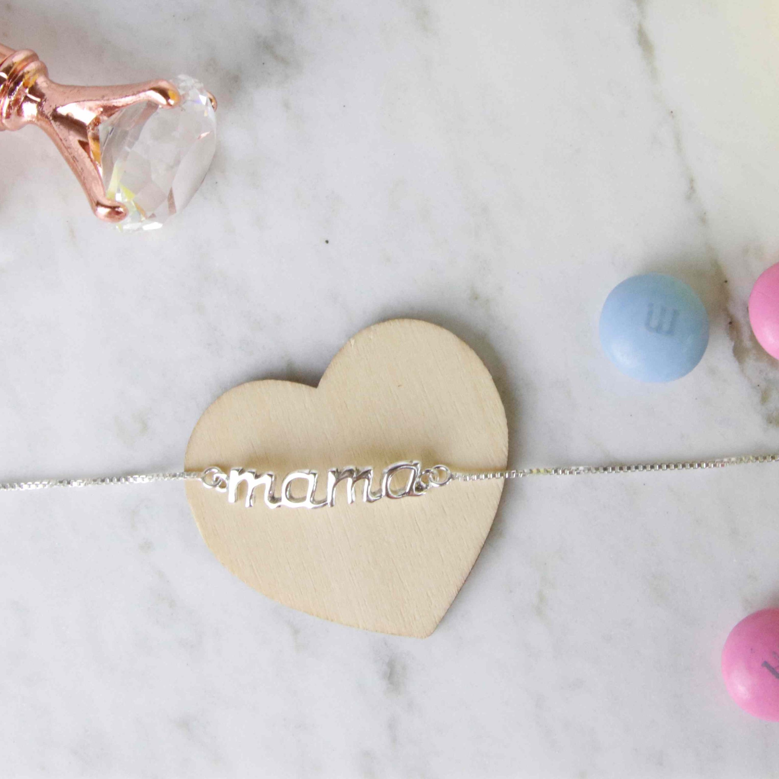 Pulsera de plata mamá de cadena
