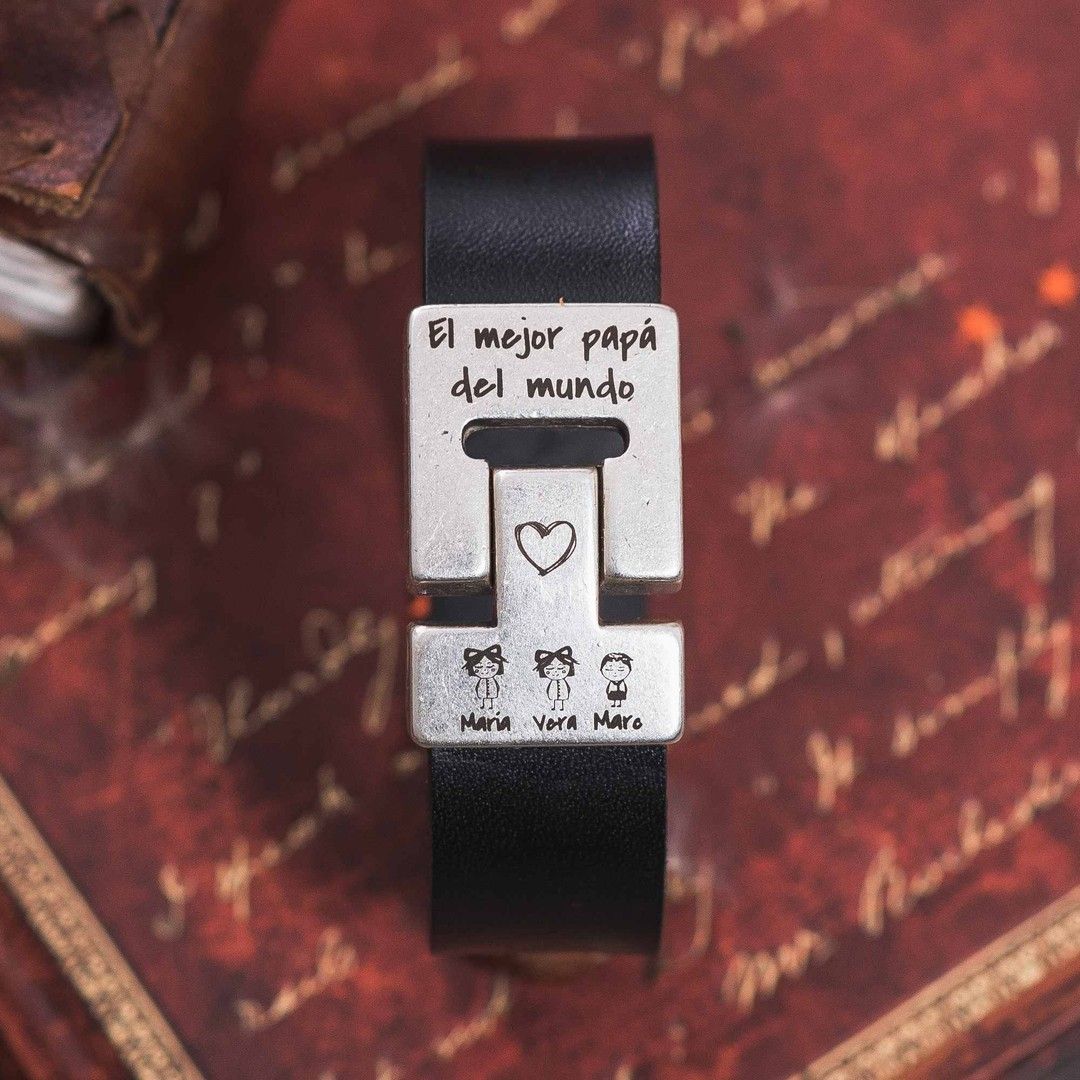 Pulsera-el-mejor-papá-de-cuero