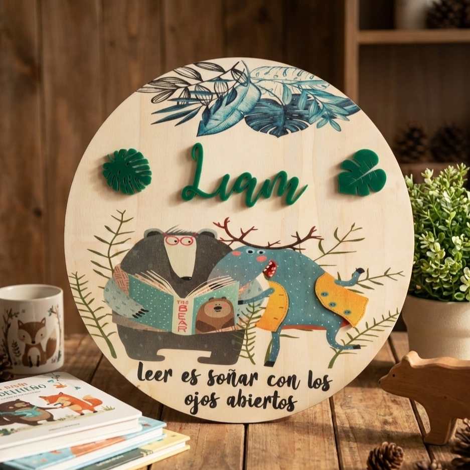 Disco madera personalizado con nombre