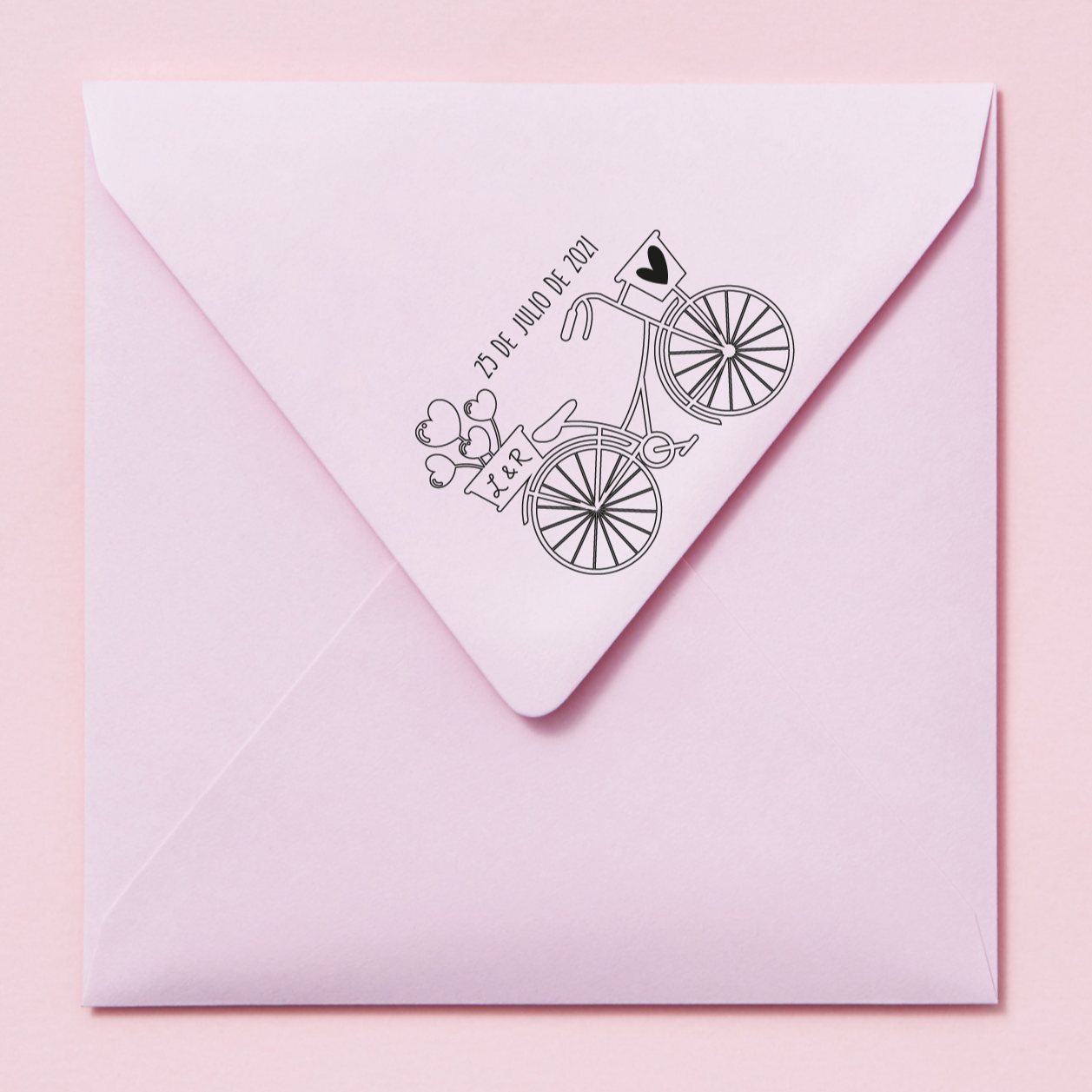 sello personalizado boda bici