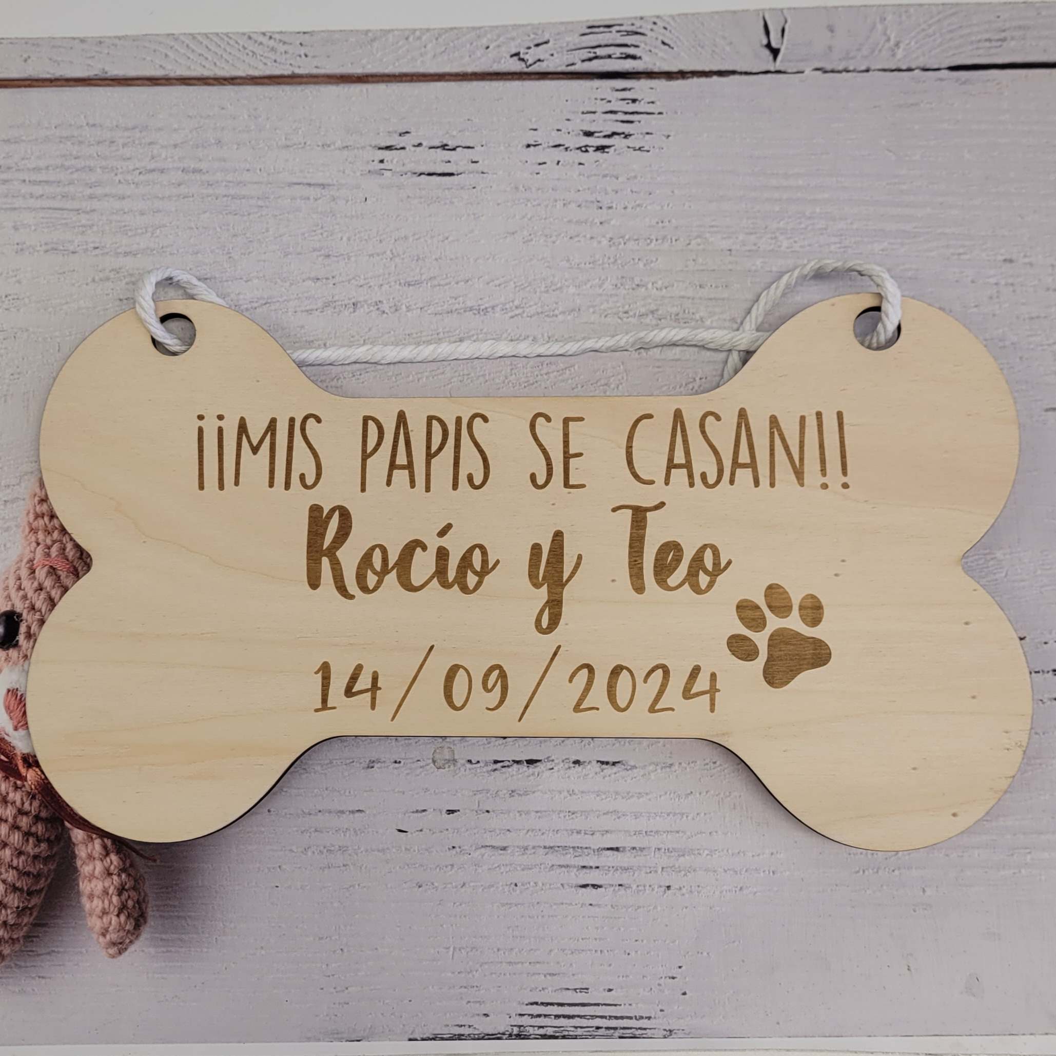 Cartel de boda mascota