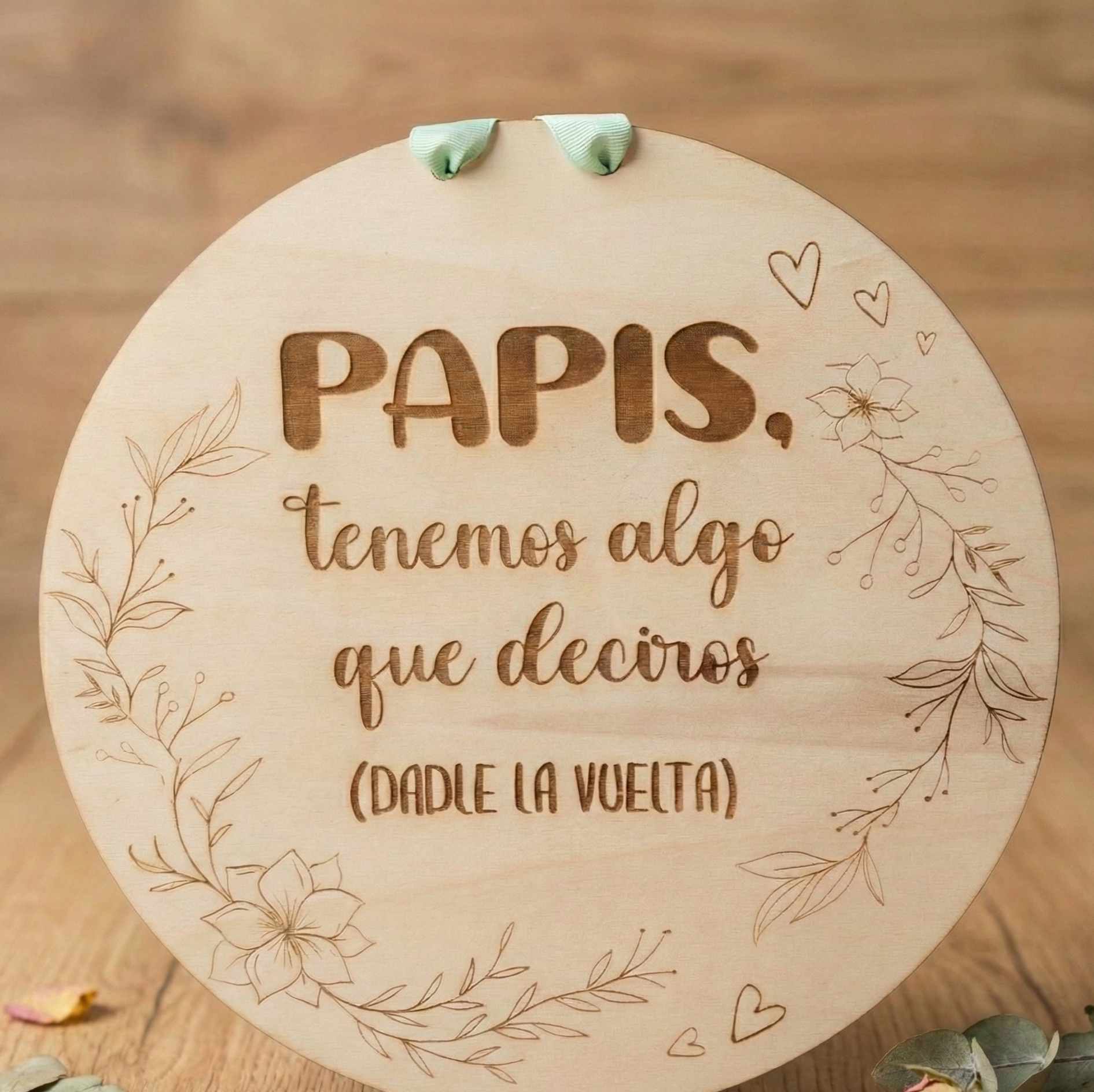 Disco personalizado papis tengo algo que deciros