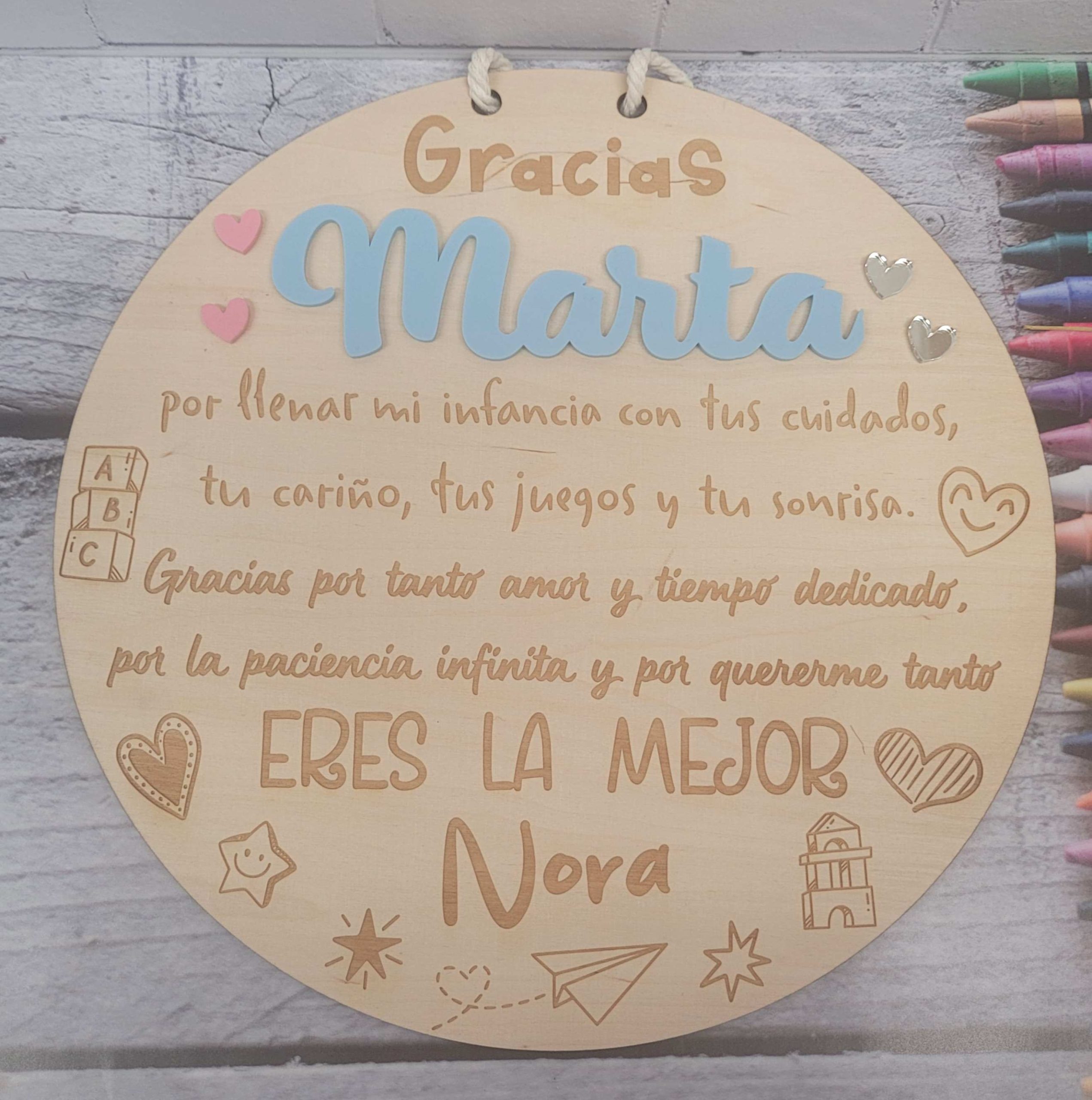 Placa personalizada cuidadora