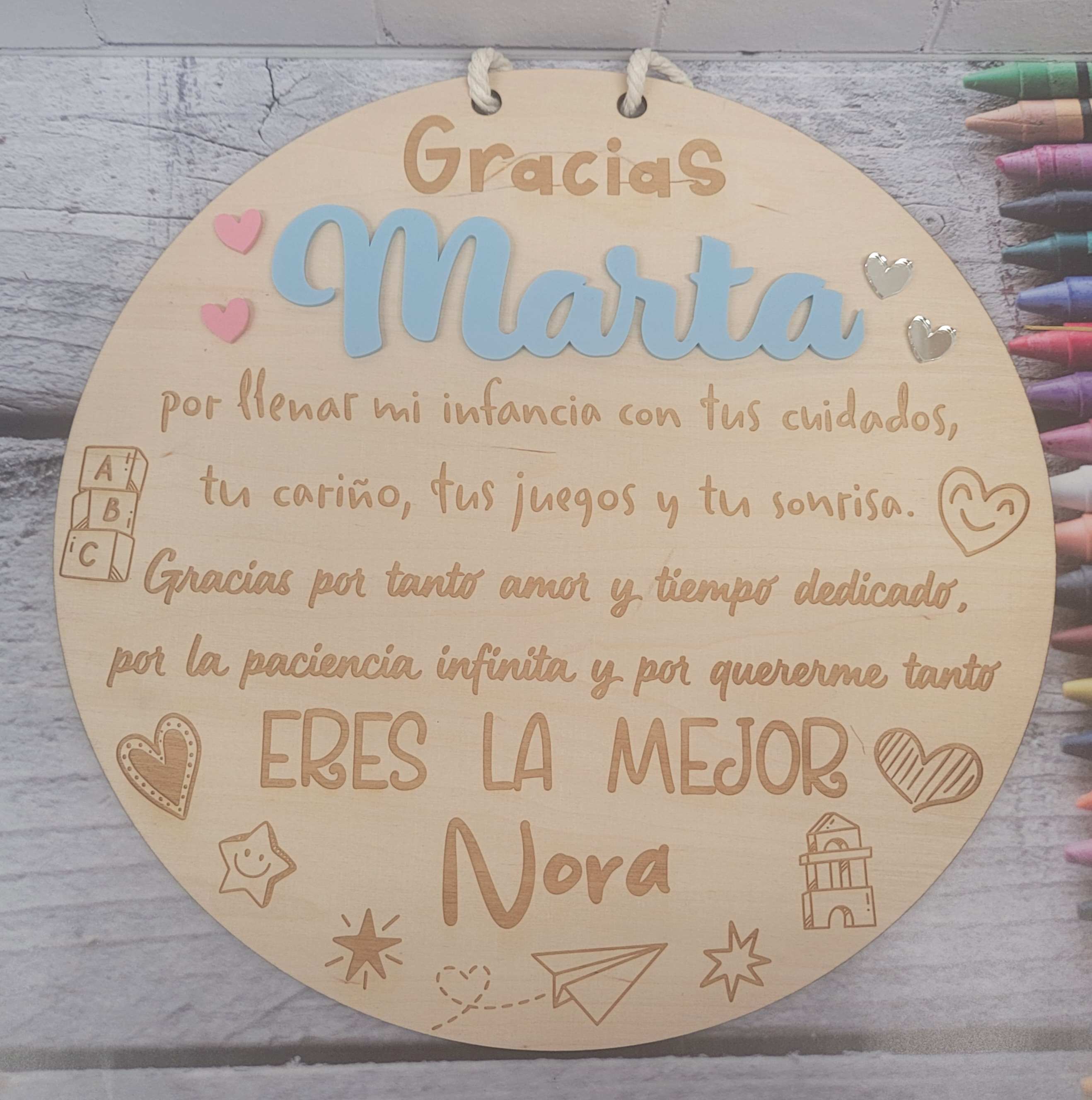 Placa personalizada cuidadora