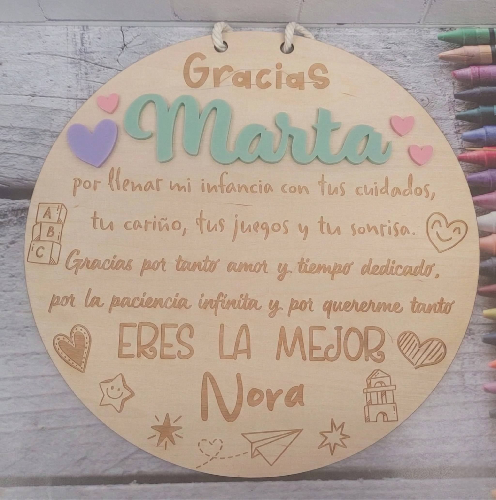 Placa personalizada cuidadora