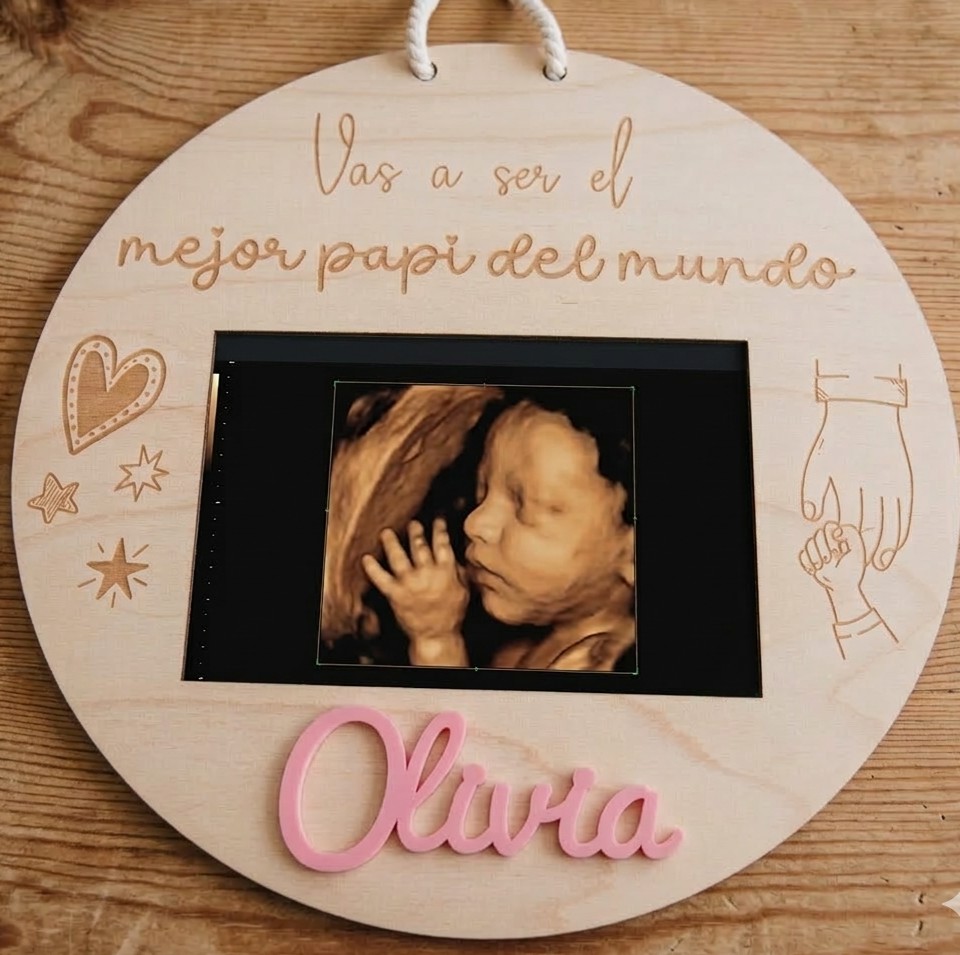 Placa personalizada papá ecografía