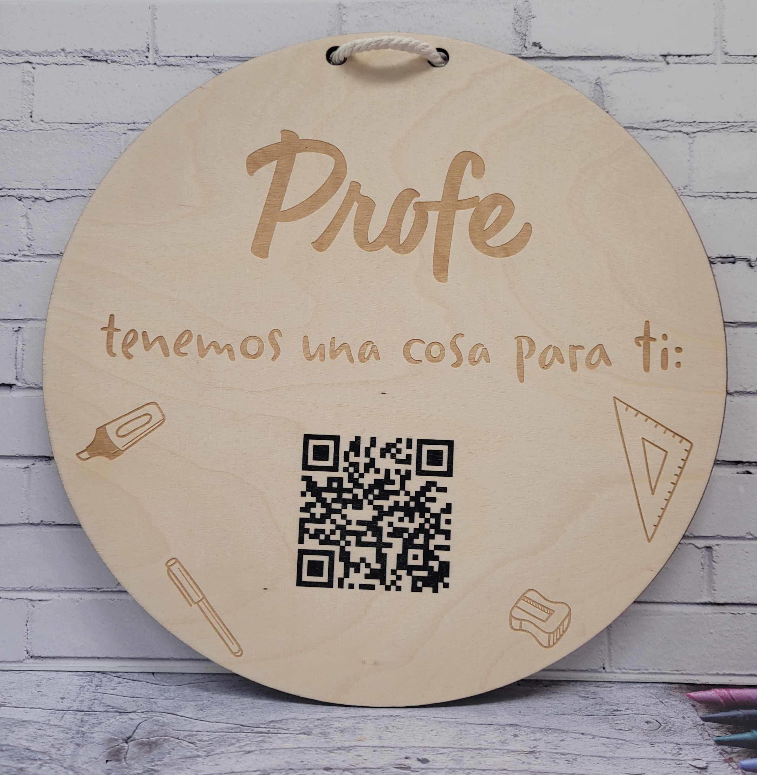 Placa personalizada profe con audio y foto