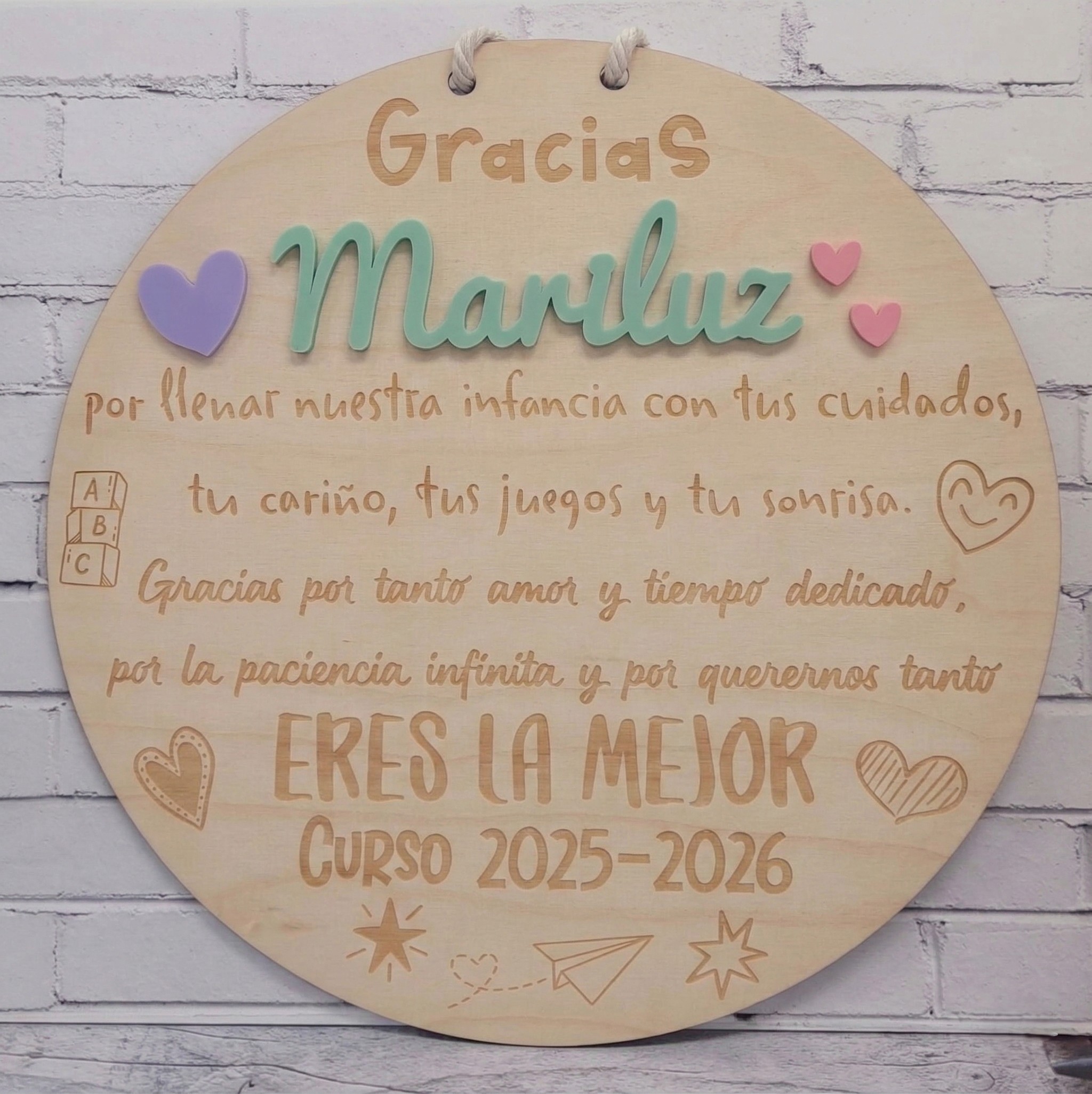 Placa personalizada cuidadora