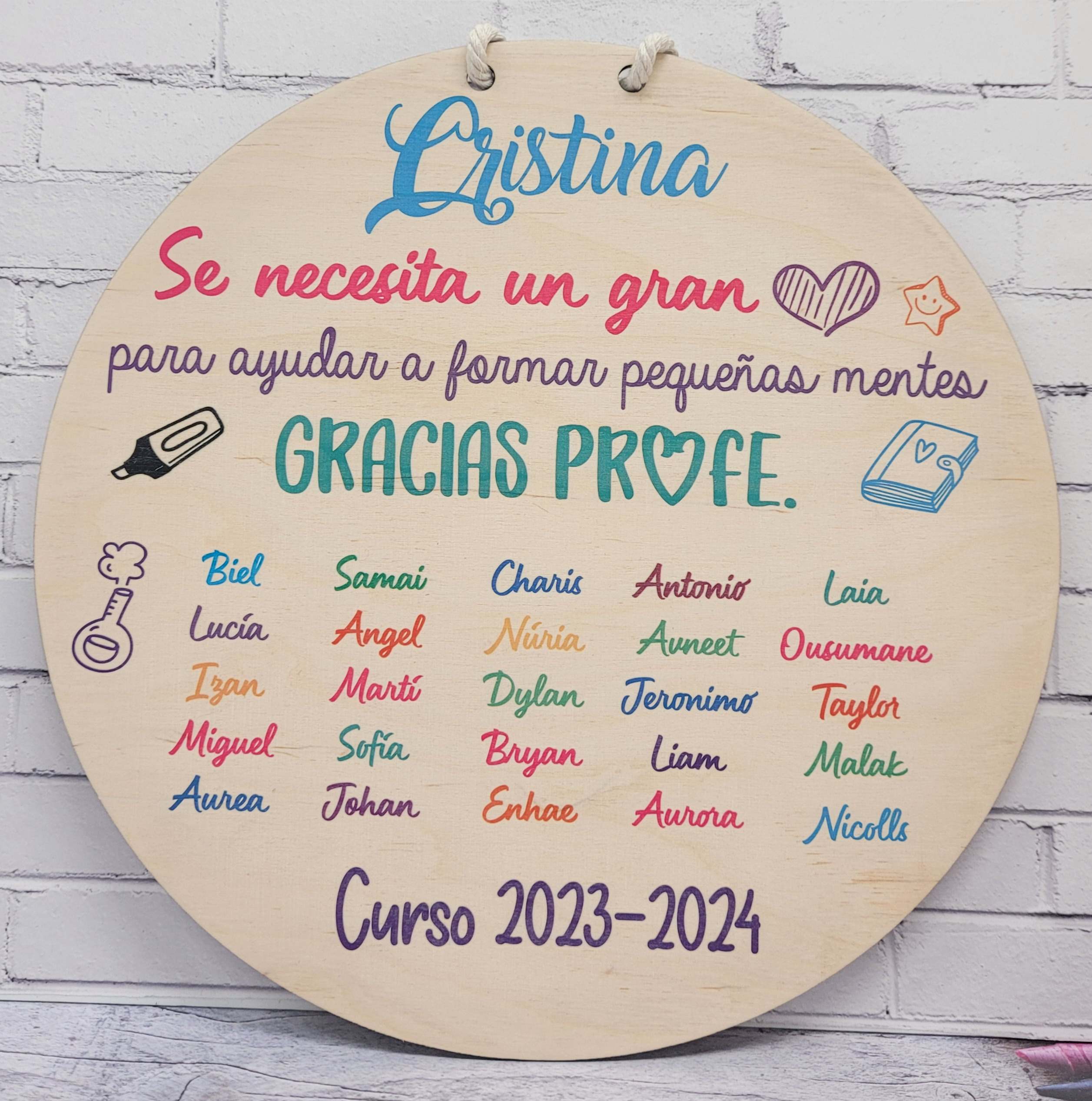 Placa personalizada profe color