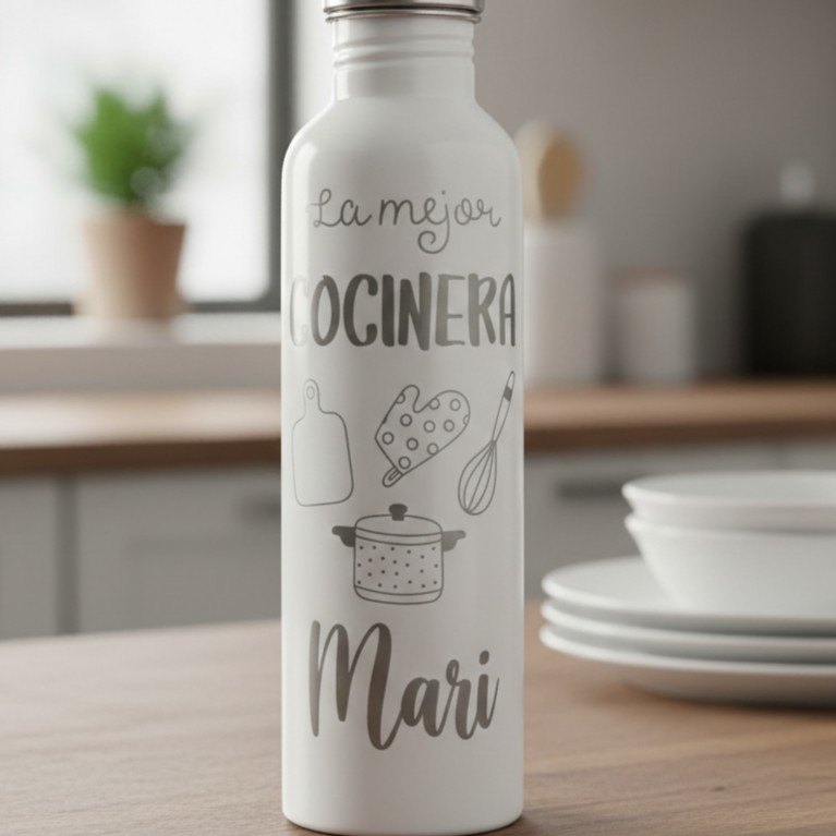 Botella personalizada la mejor cocinerara