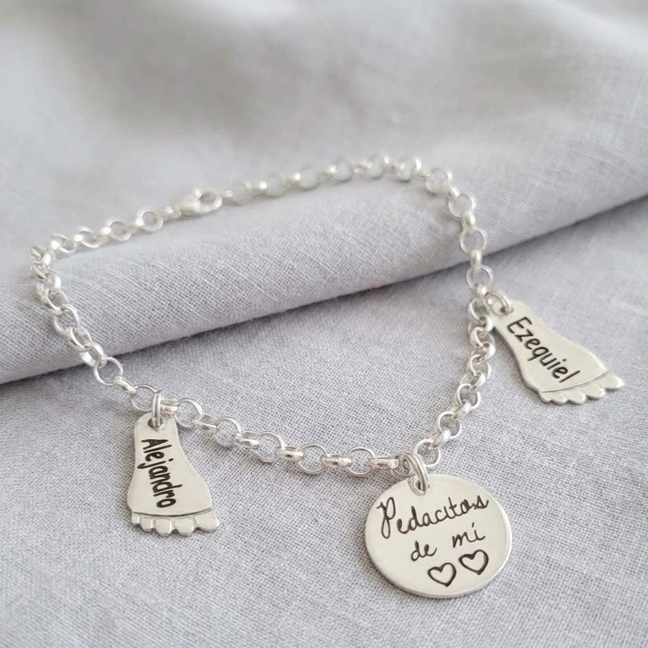 Pulsera plata pedacitos de mi