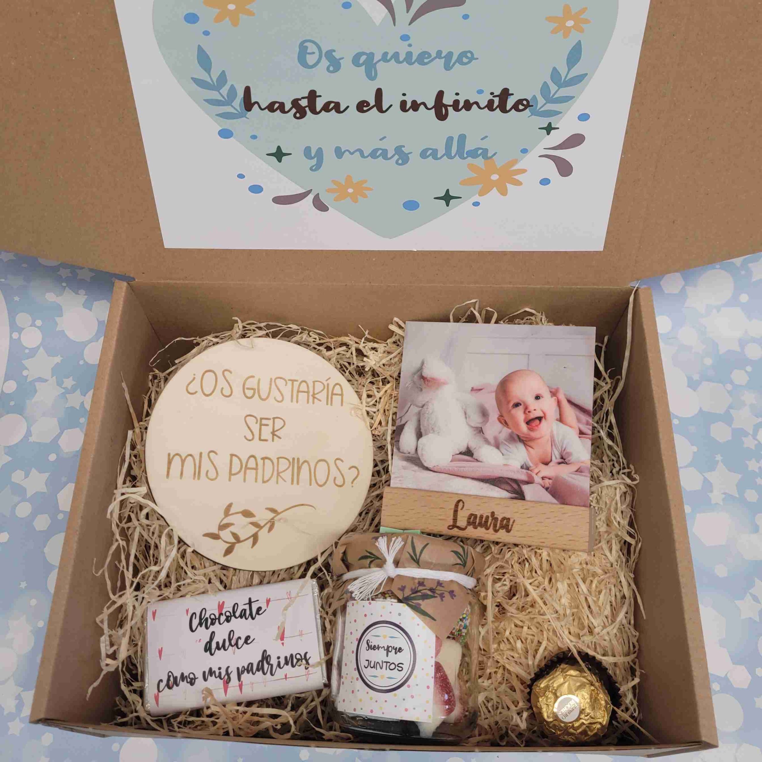 Caja regalo padrinos de bautizo
