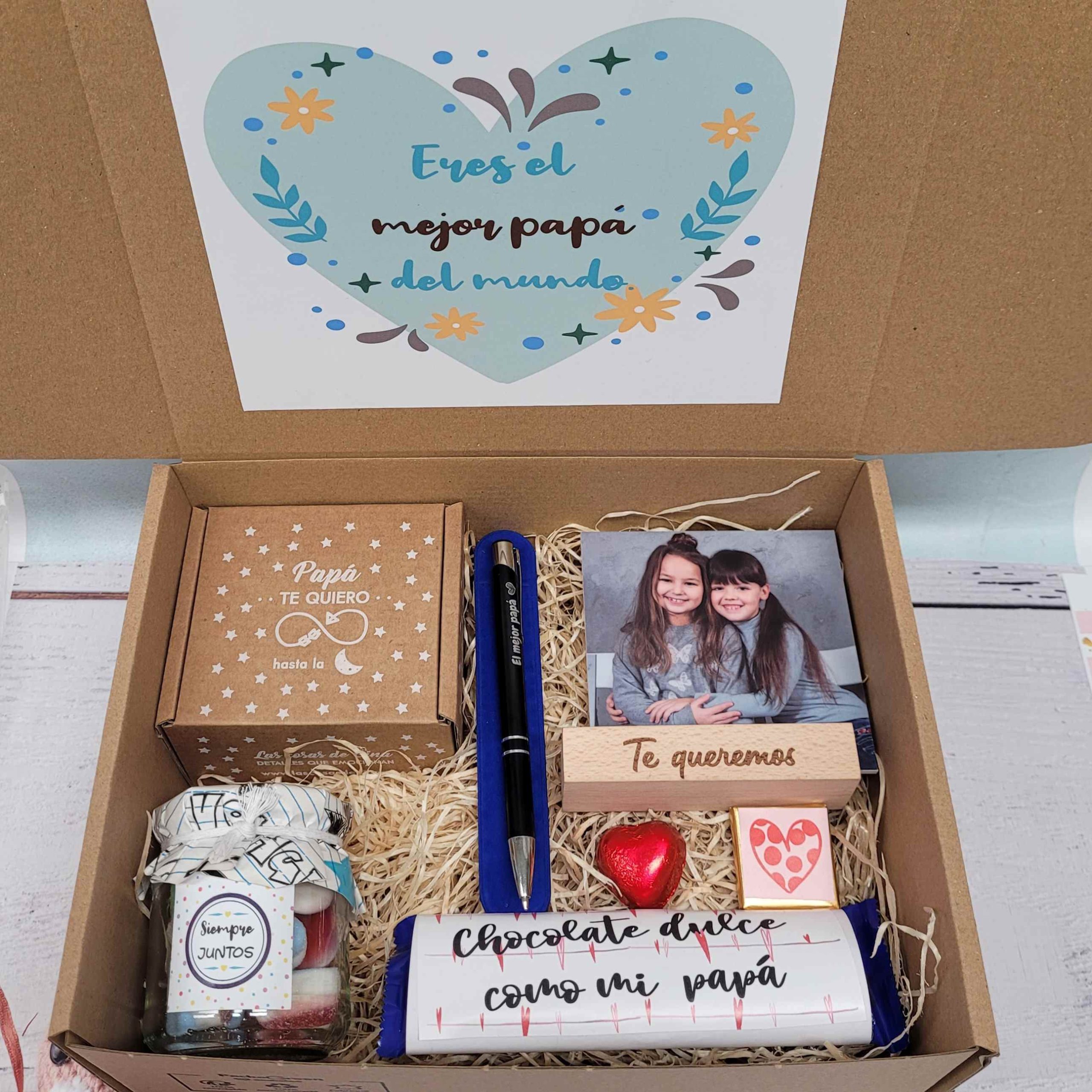 Caja regalo día del padre con llavero foto impresa