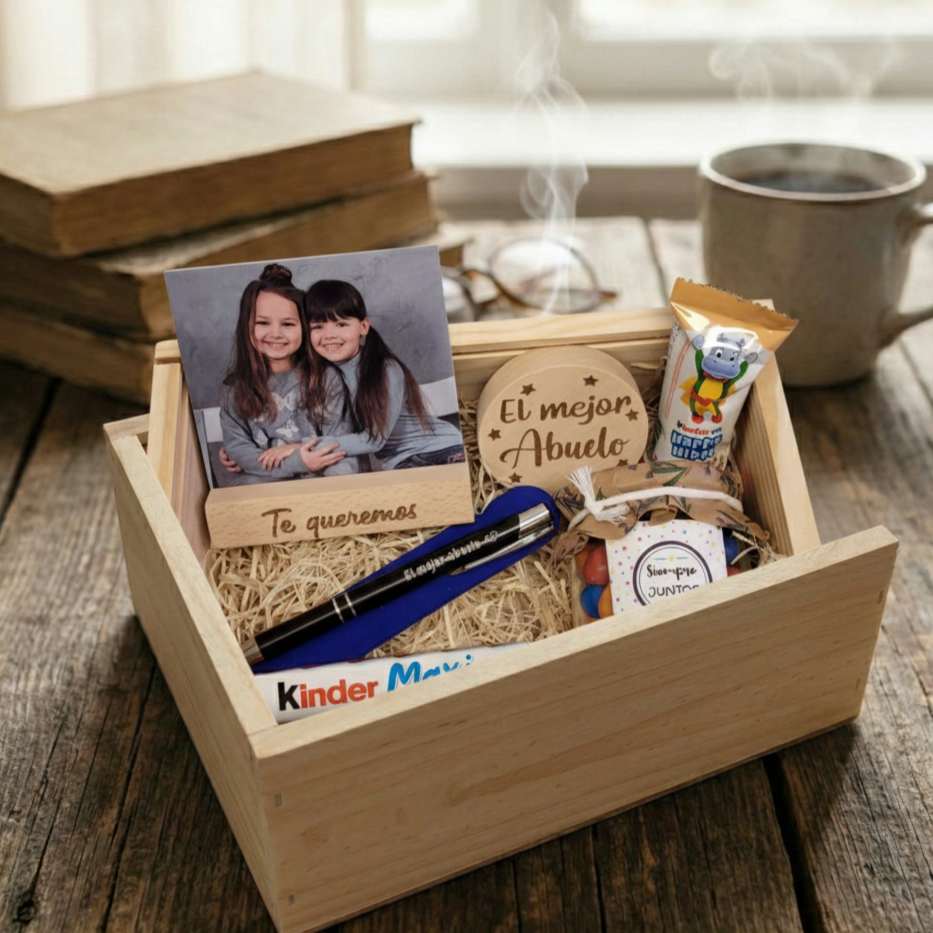 Caja madera regalo abuelo – Foto impresa