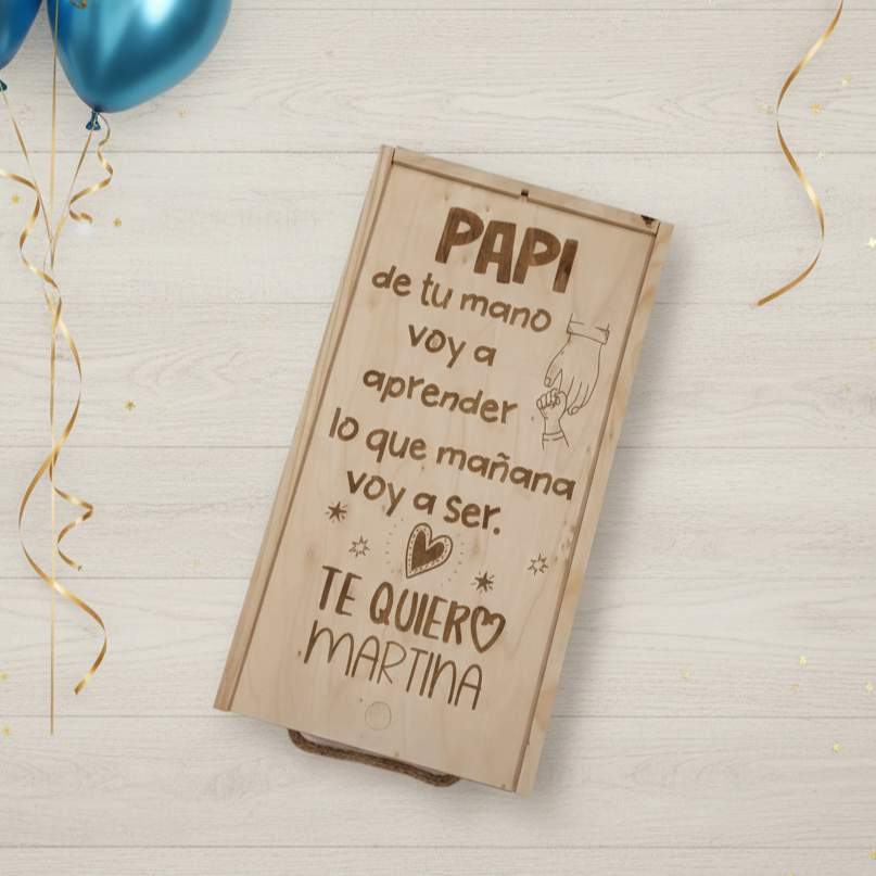 Caja regalo día del padre madera XL vacía