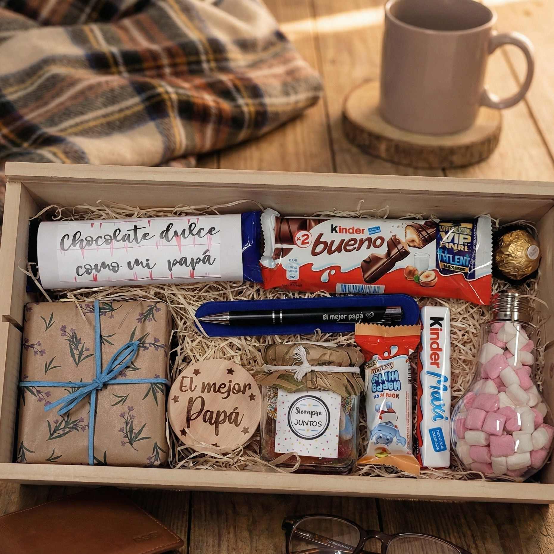 Caja regalo día del padre madera xl