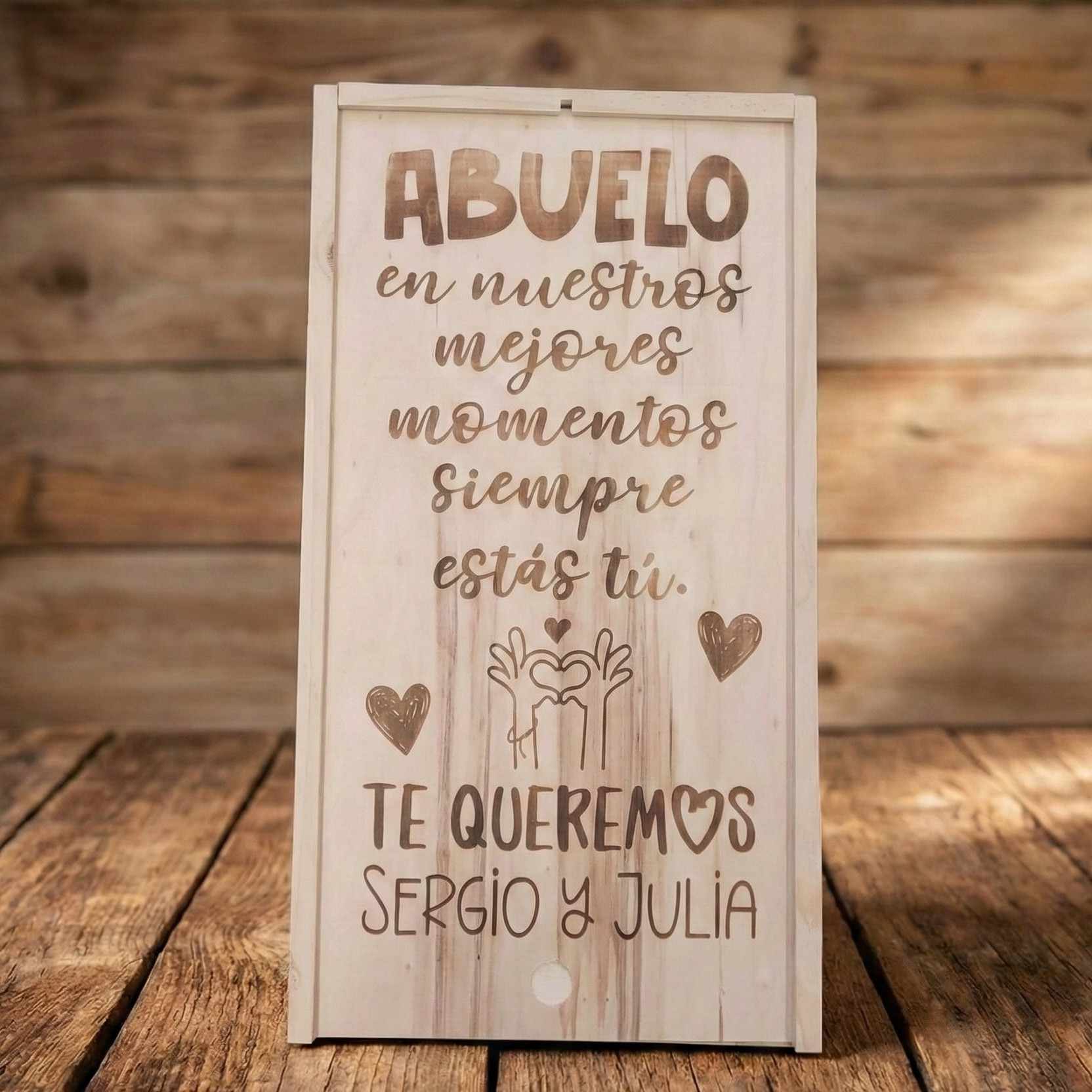 Caja madera personalizada abuelos
