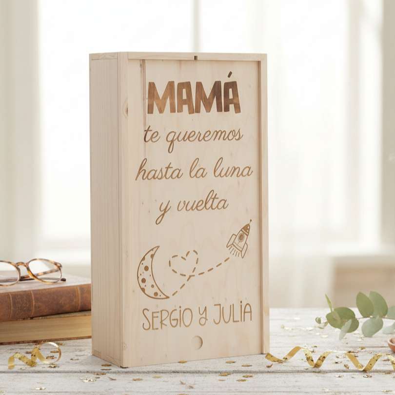 Caja regalo día de la madre de madera XL vacia