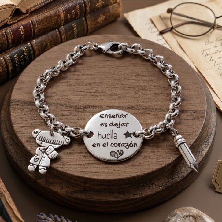 Pulsera enseñar es dejar huella en el corazón
