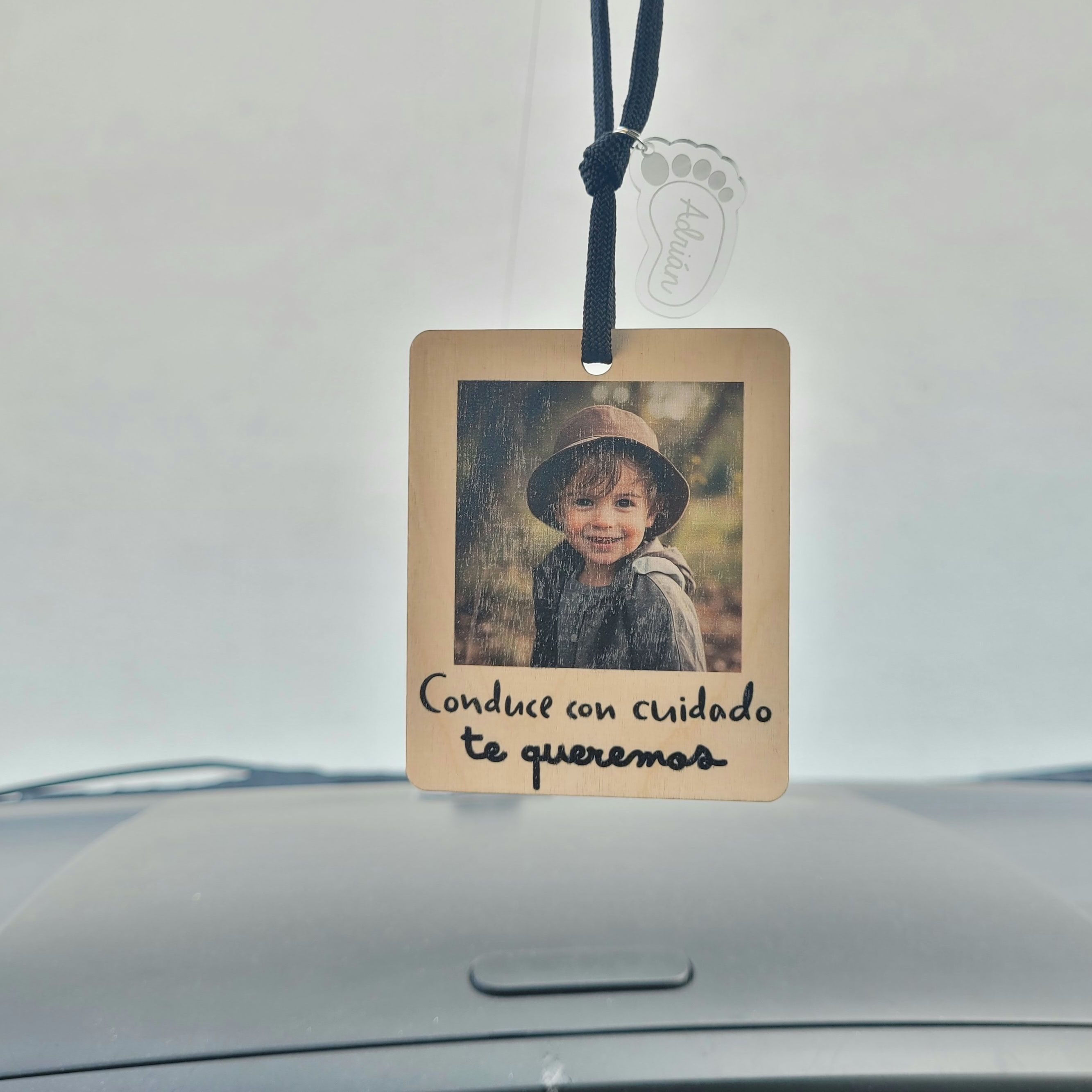 Colgante para el retrovisor papá madera
