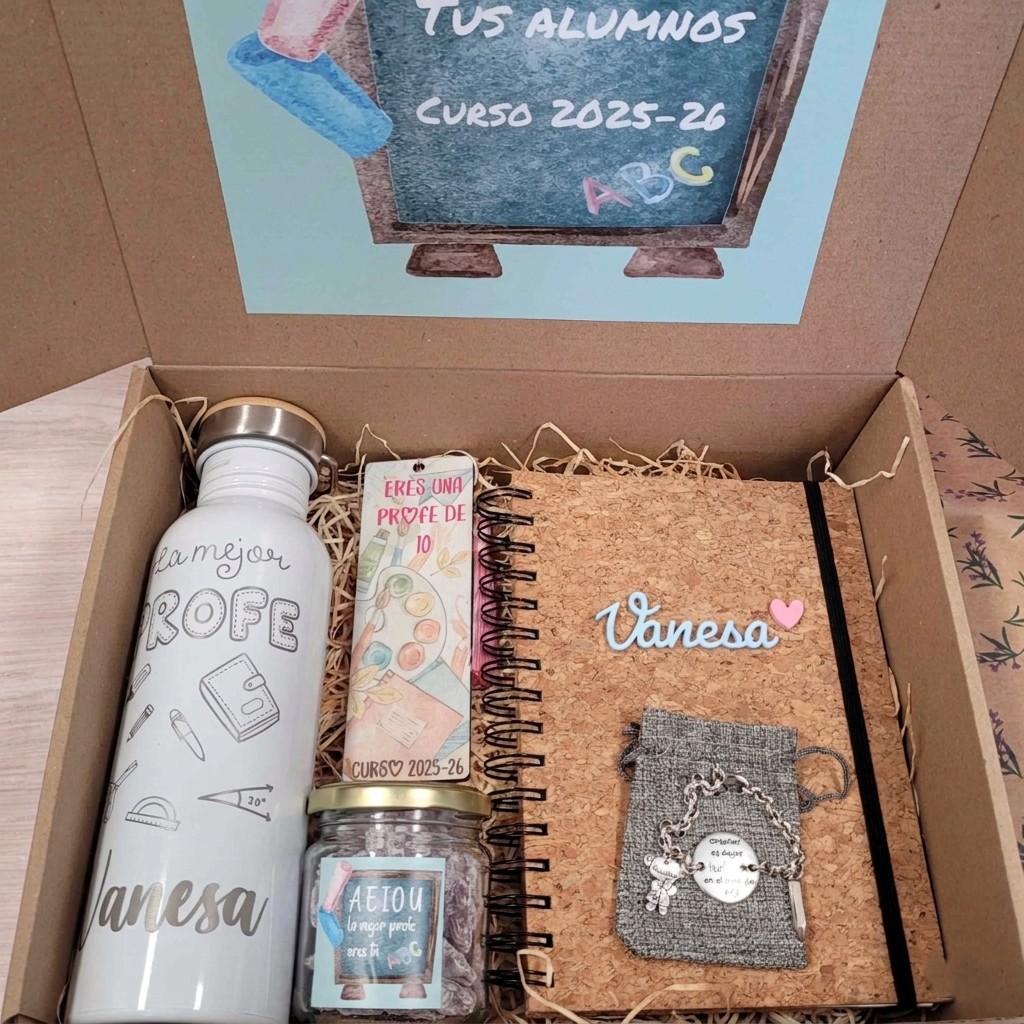 Box regalo profe con pulsera