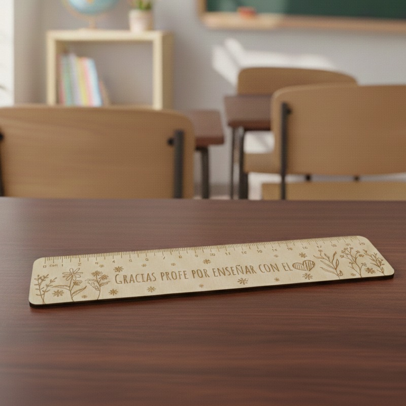 Regalo fin de curso regla madera