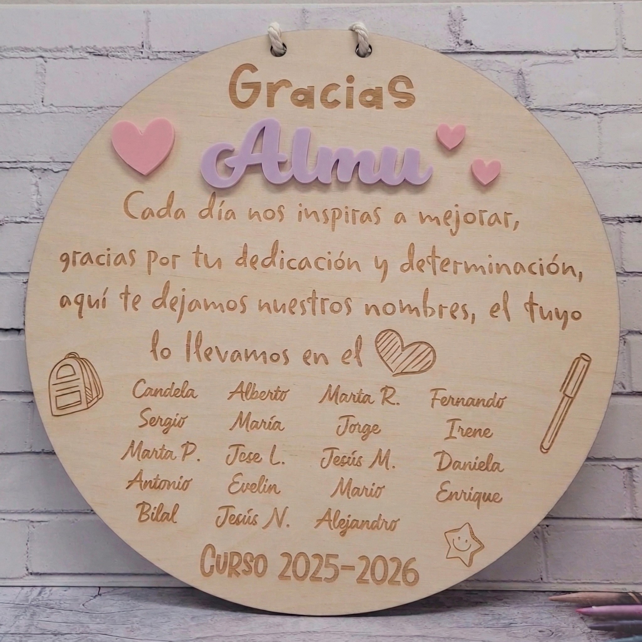 Regalo profe personalizado con nombres