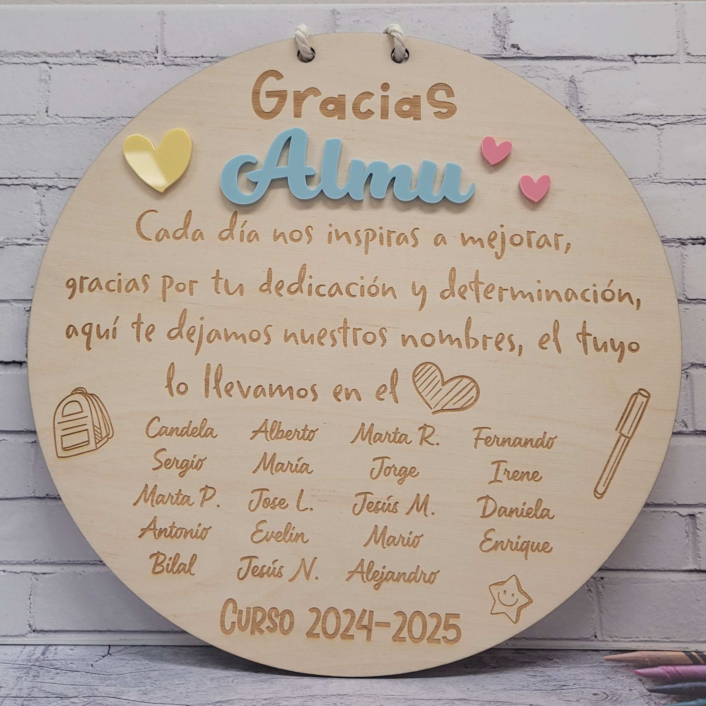Regalo profe personalizado con nombres