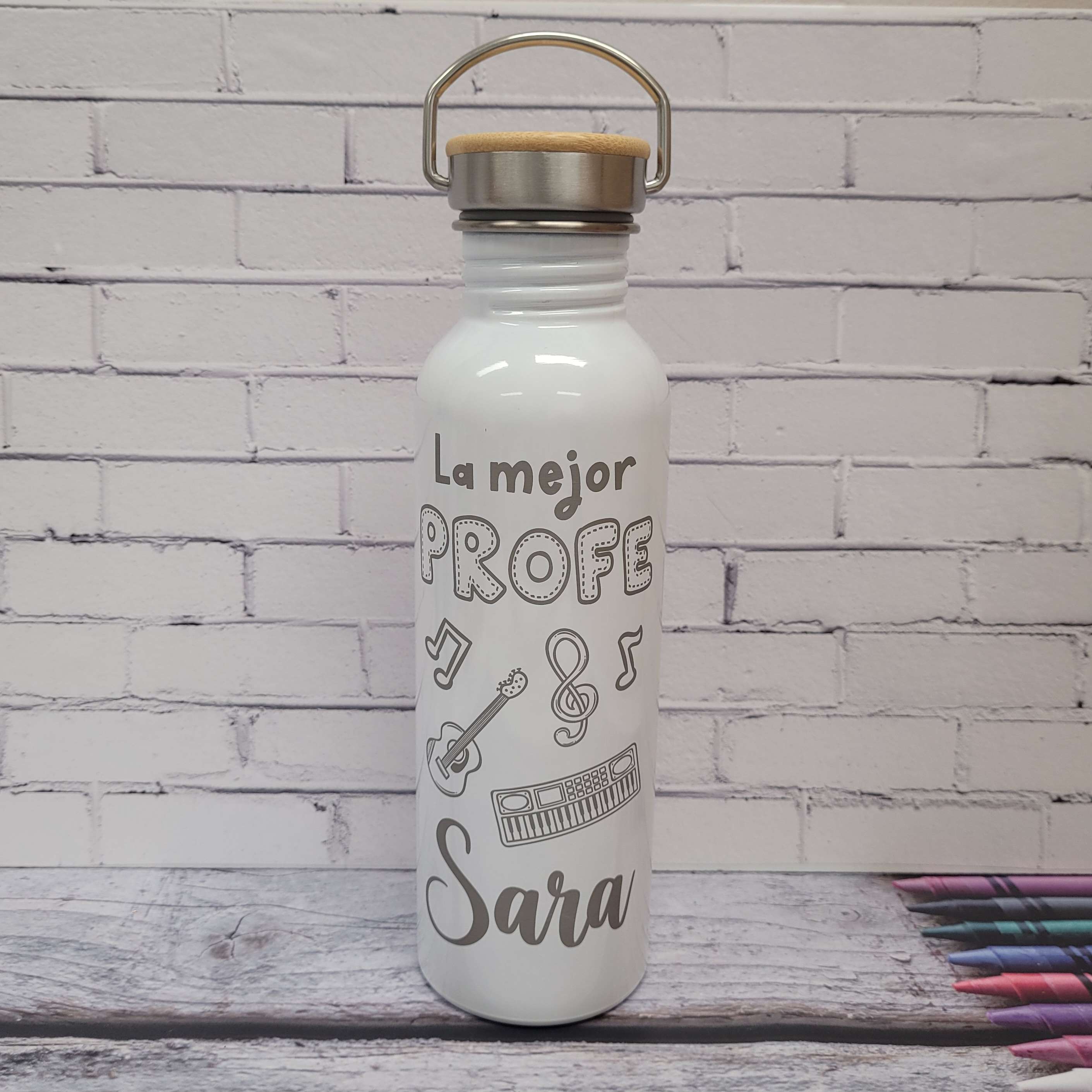 Botella personalizada profe música
