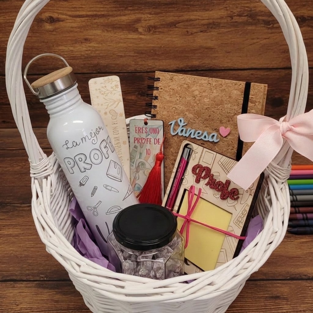 Cesta personalizada profesora