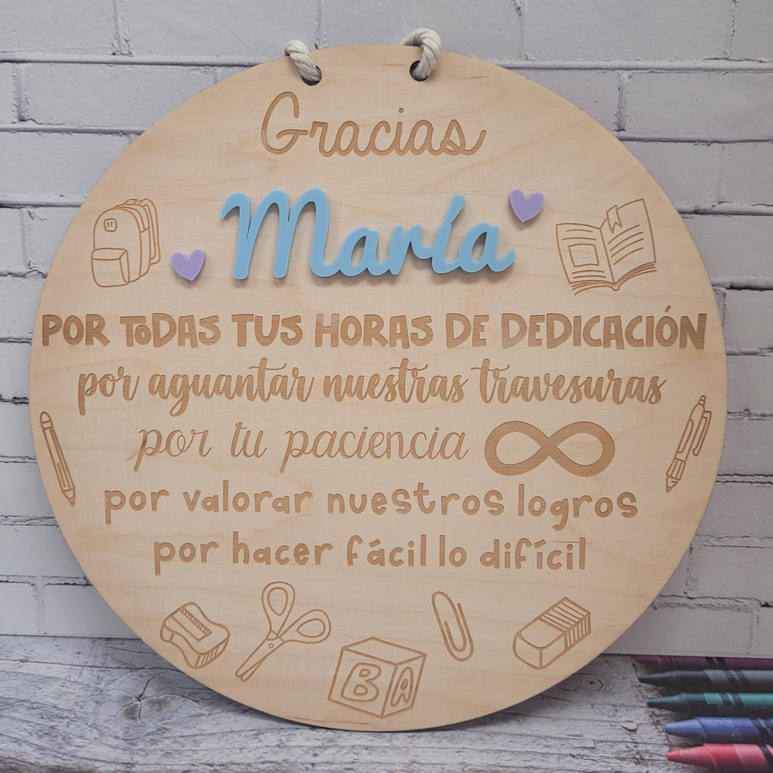 Detalle regalo profe nombres