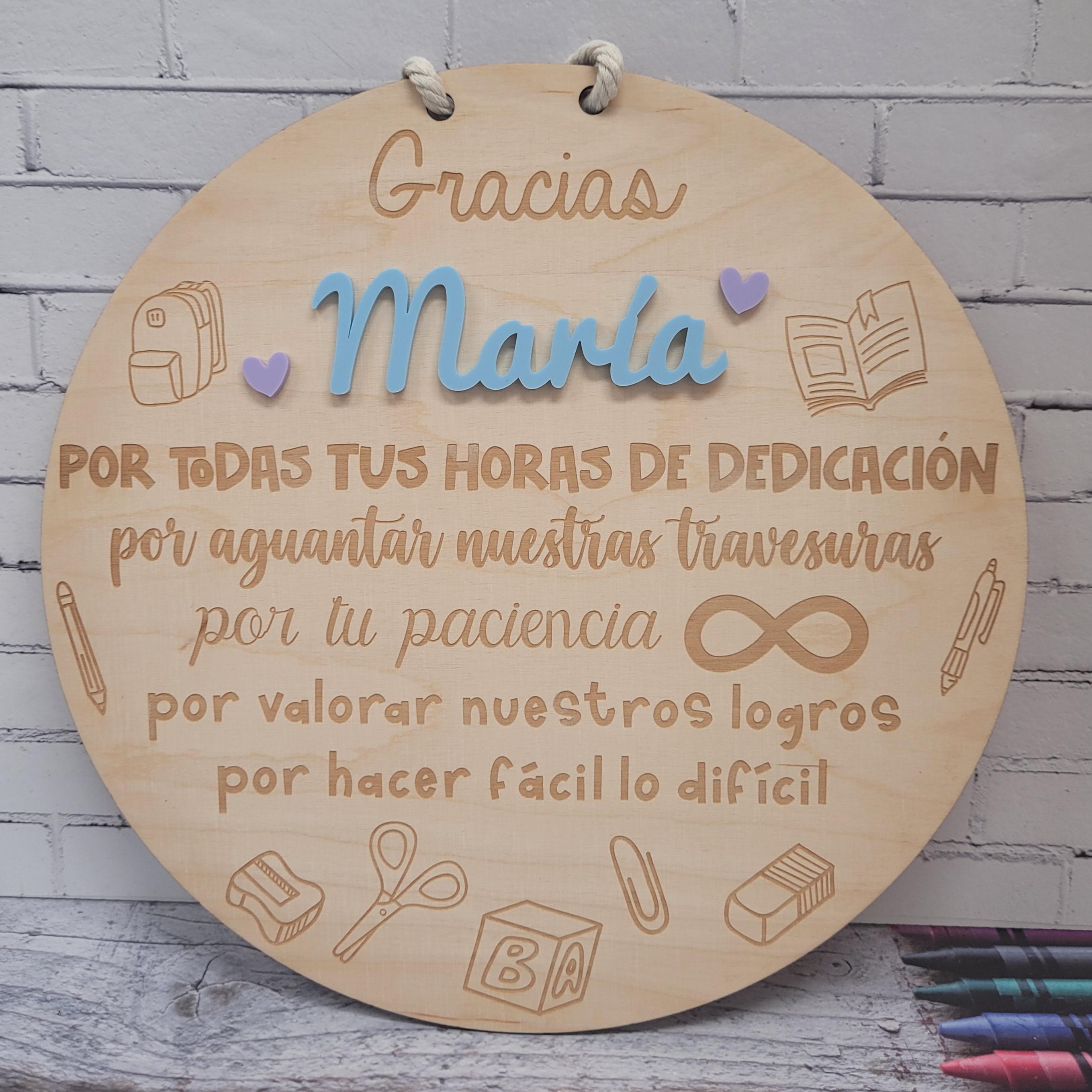 Detalle regalo profe nombres