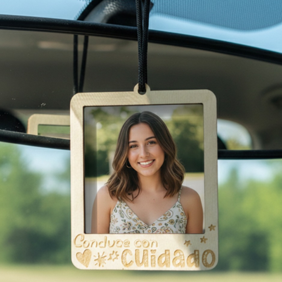 Colgante retrovisor coche conduce con cuidado