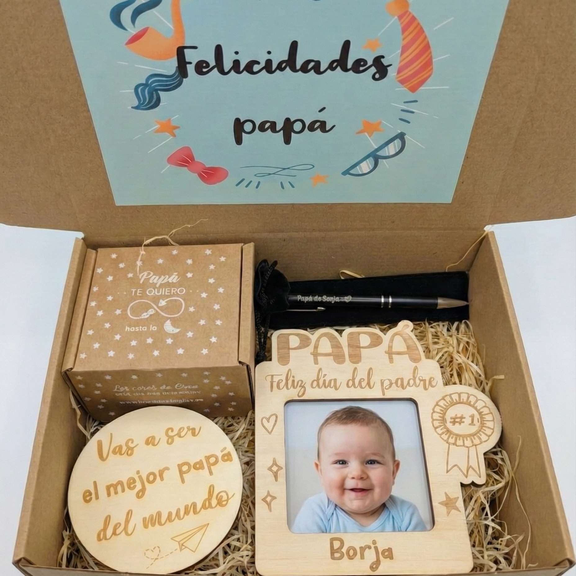 Kit nuestro primer día del padre con llavero
