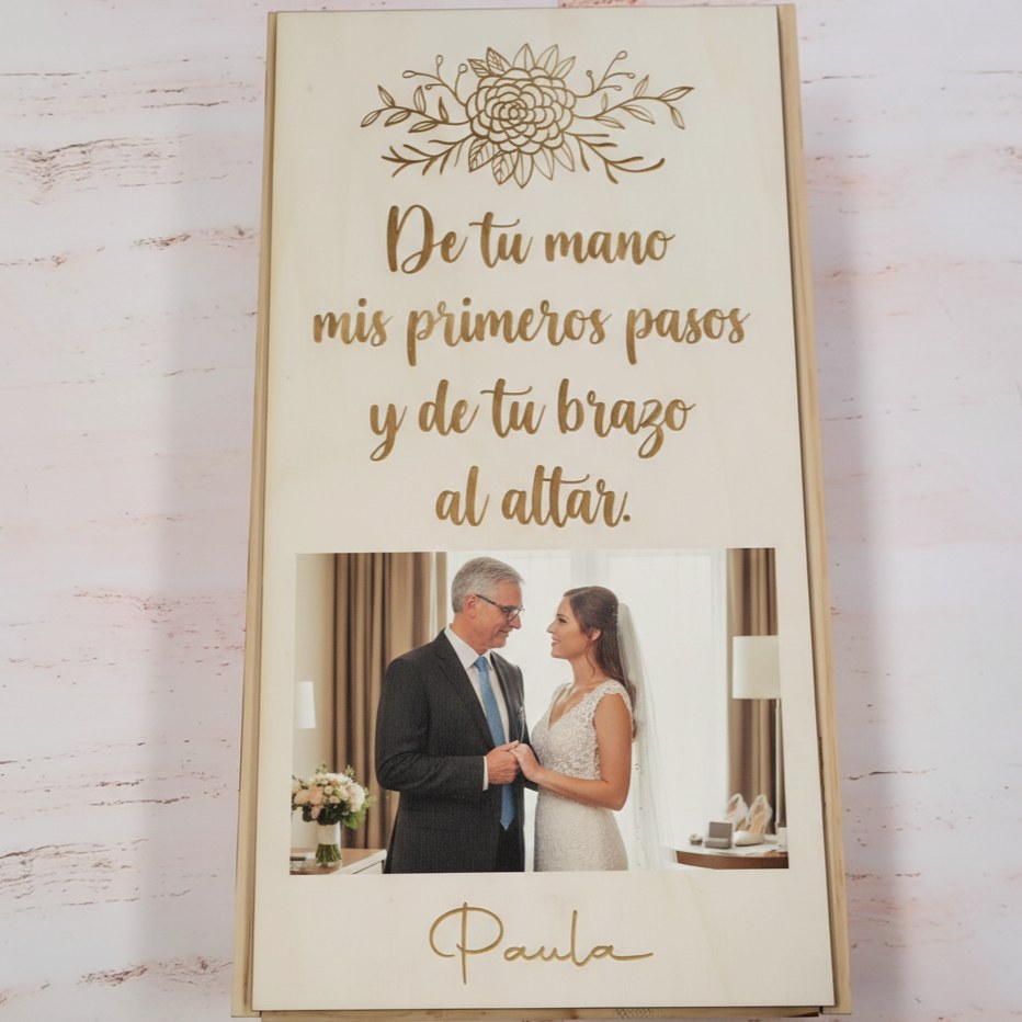Caja de vino con foto
