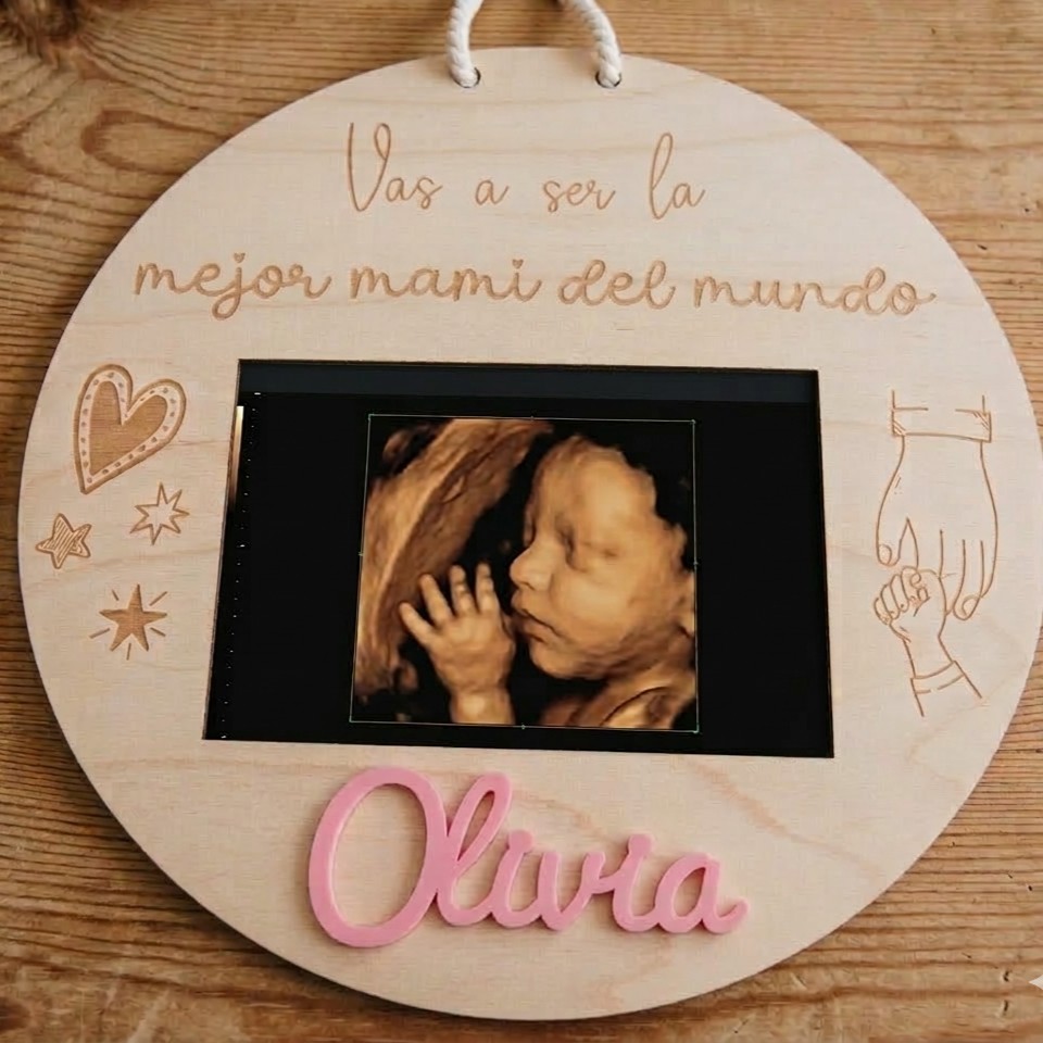 Placa personalizada mamá ecografia