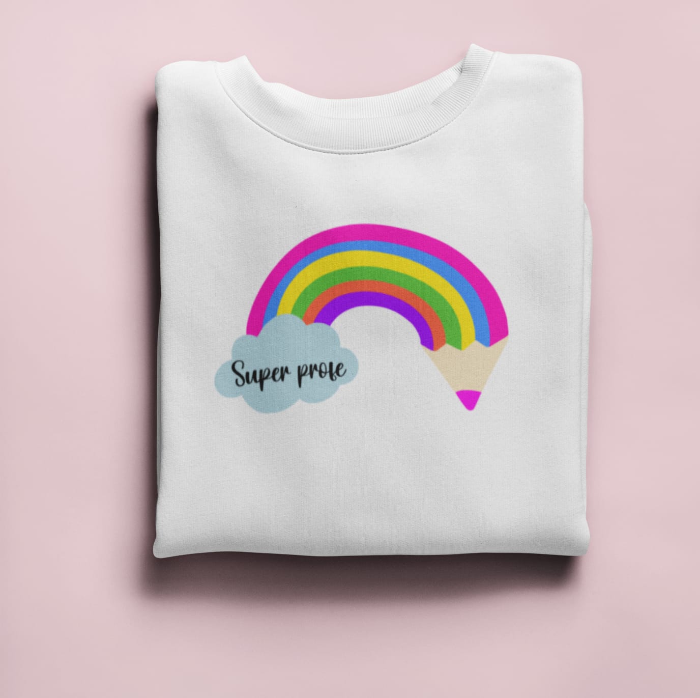 sudadera super profe blanca