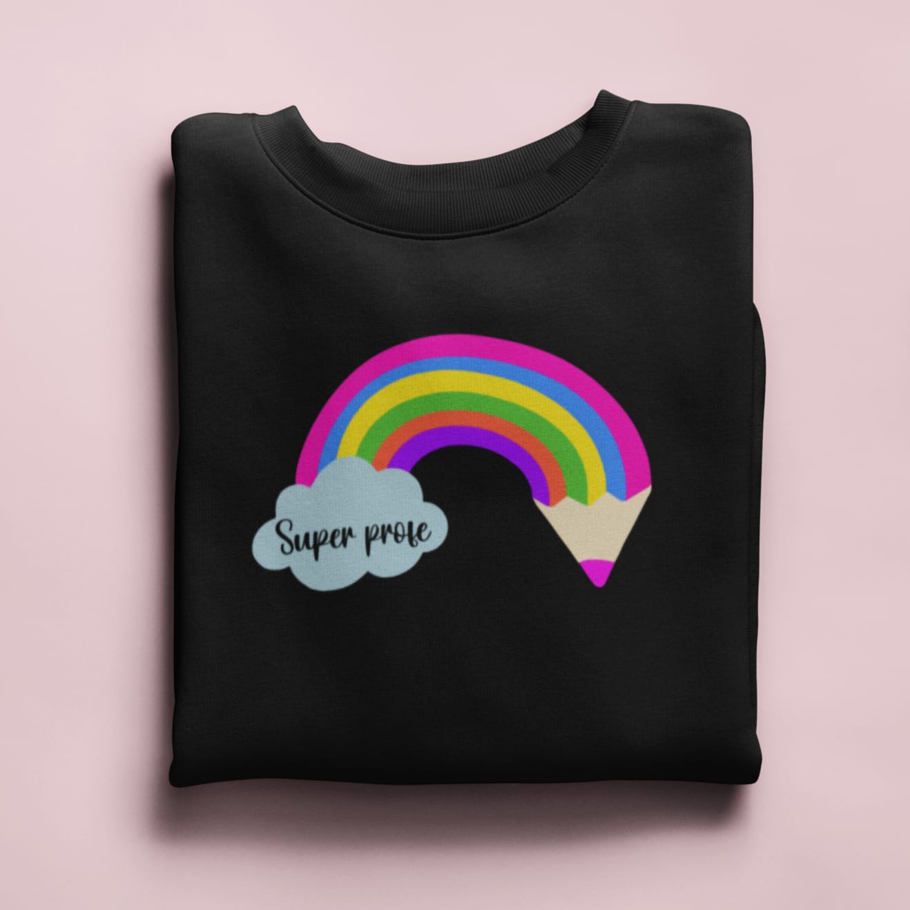 sudadera super profe rosa