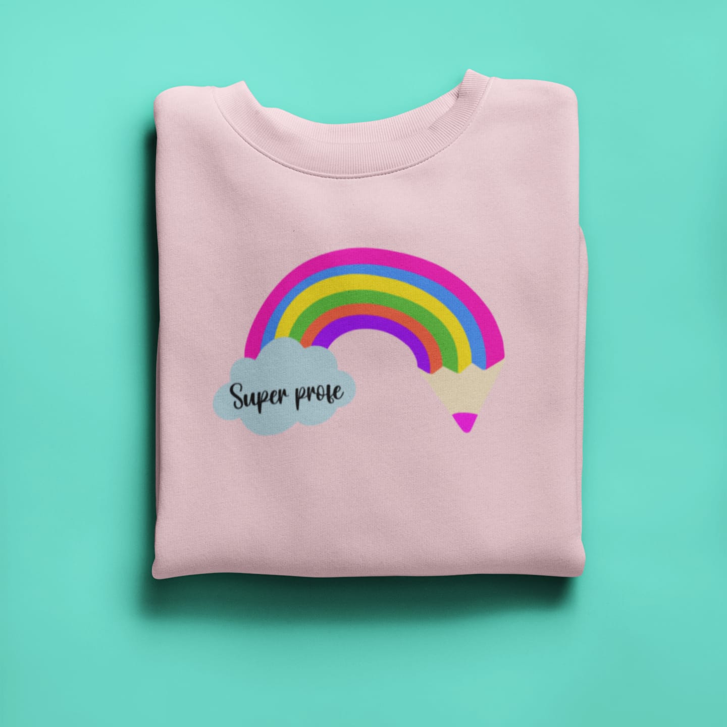 sudadera super profe rosa