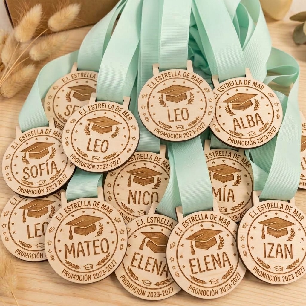 Medalla graduación personalizada grabada